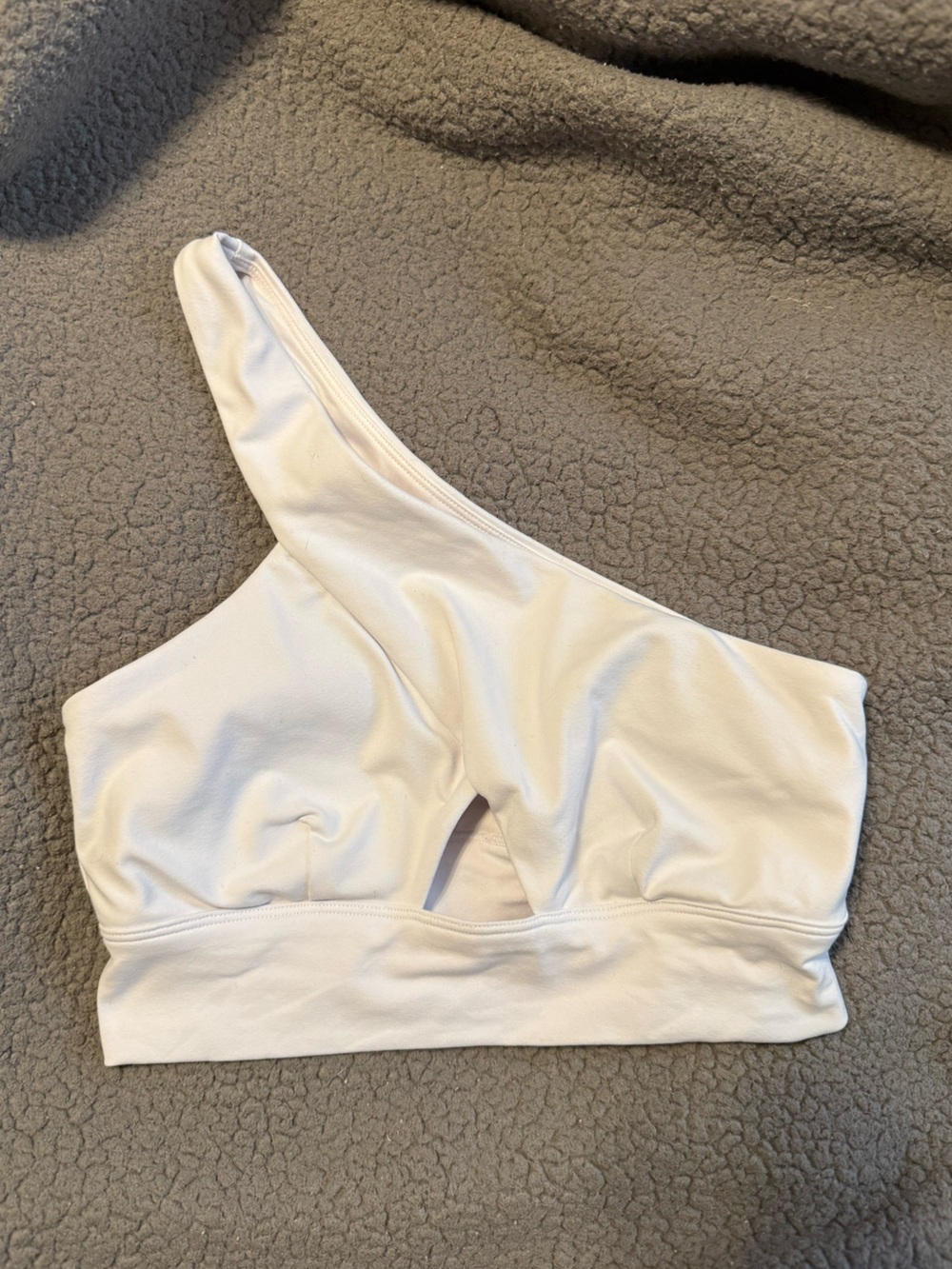 ALO Yoga White One-Shoulder Top